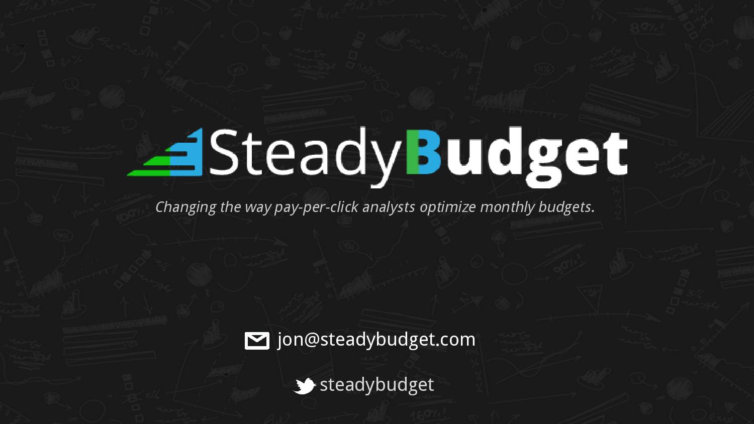 SteadyBudget pitch deck cover