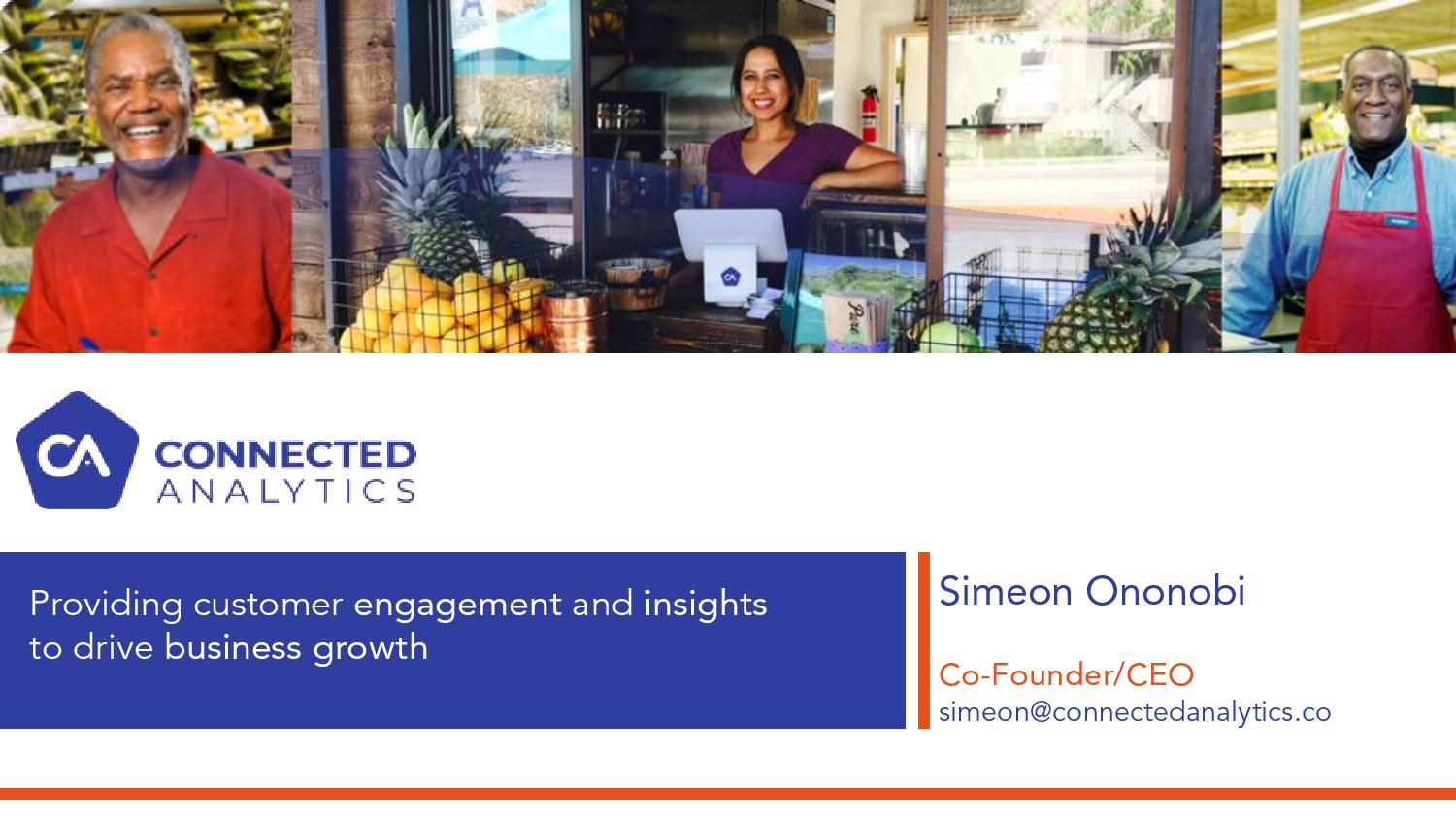Connected Analytics pitch deck cover