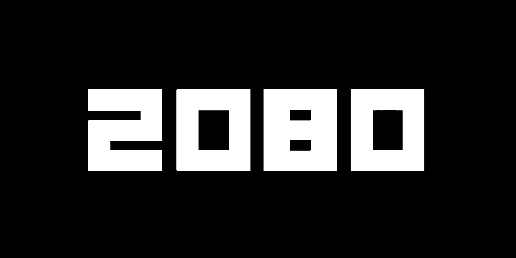 2080 Ventures white logo on black