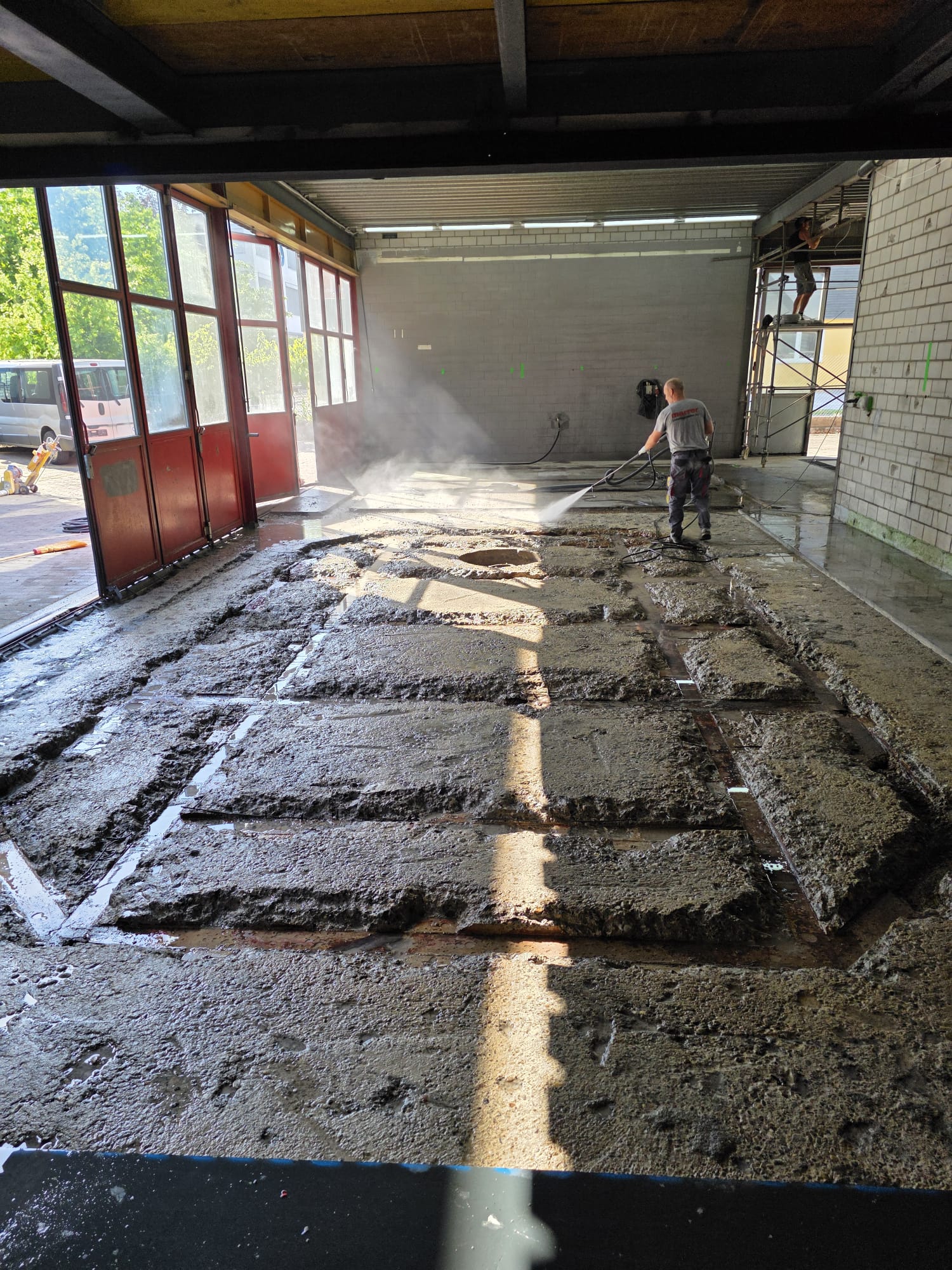 High-Pressure Cleaning of the New Workshop Building