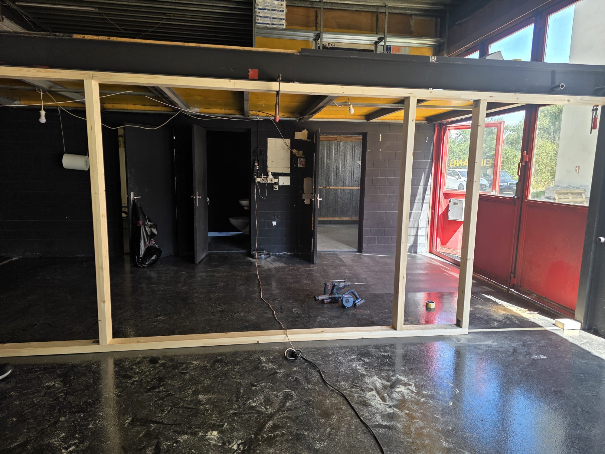Interior construction with insulated wood-frame walls