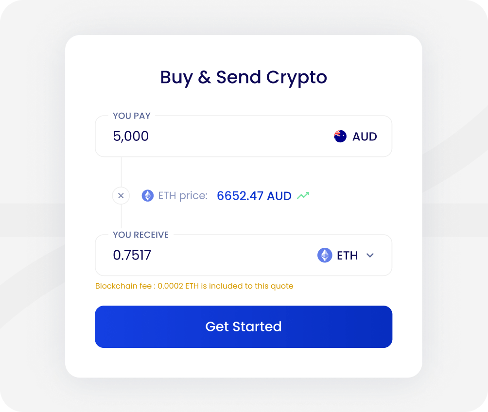 Buy and Send Crypto widget