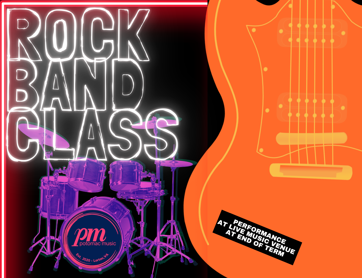 Rock band class at Potomac Music