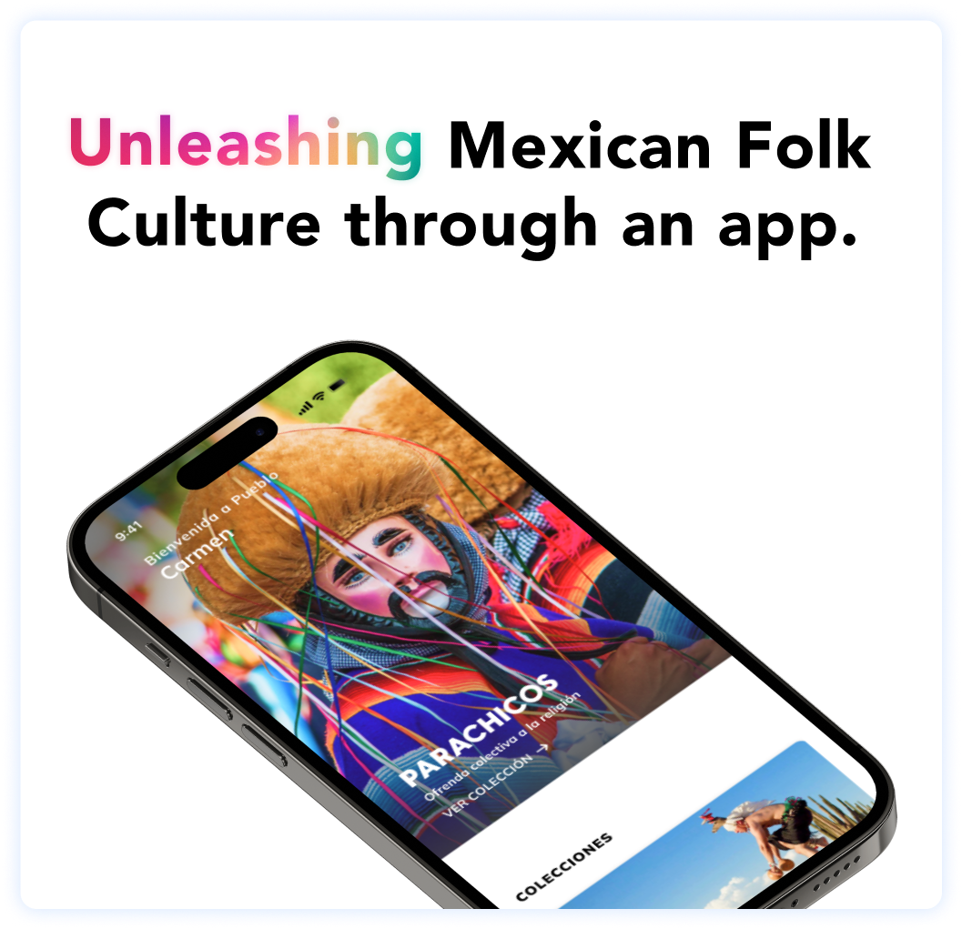 Unleasing Mexican Folk Culture Through an app. Image of the homescreen being displayed. 