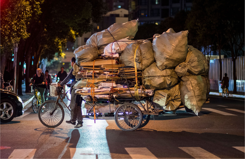 Waste collector impacting image