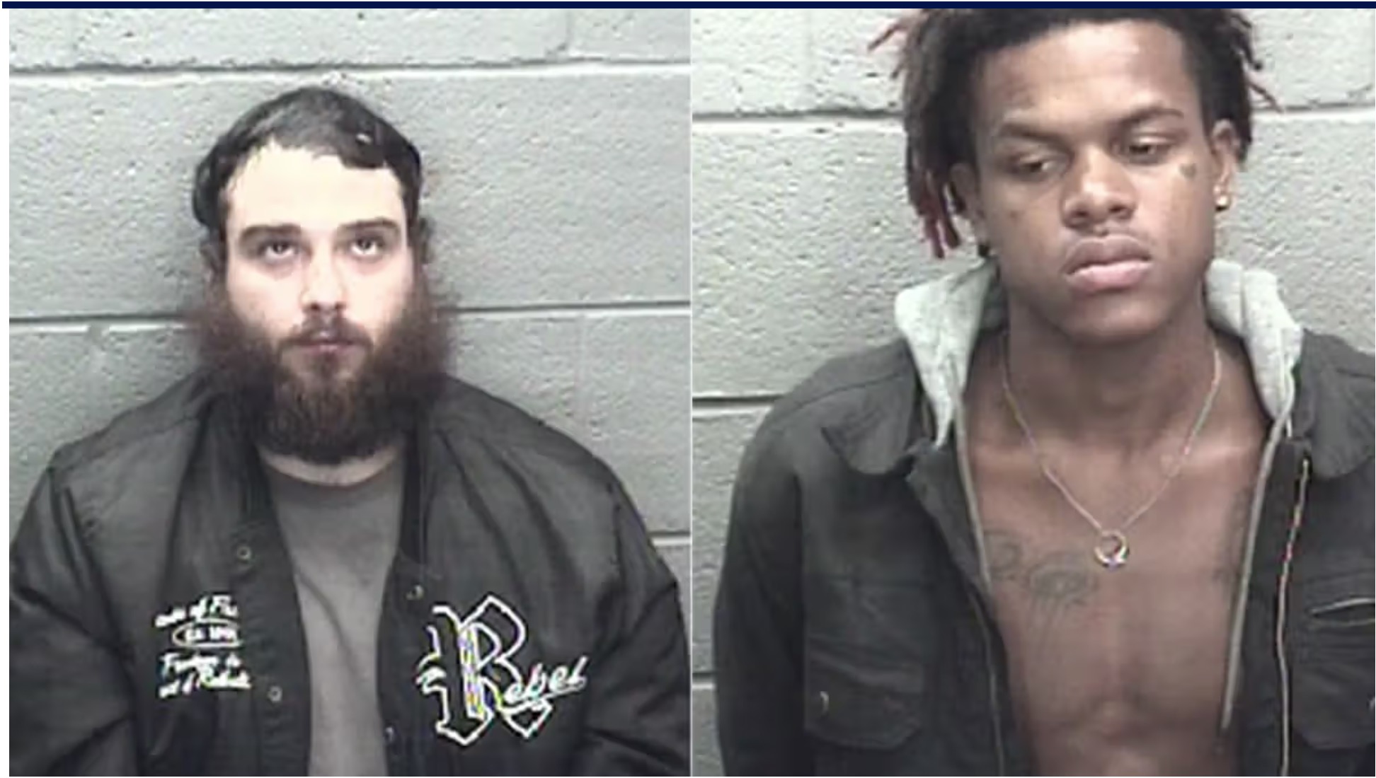 The mugshots of the two suspects., image
