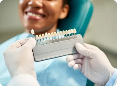 Color matching porcelain veneers at Smiles Family Dentistry in NJ