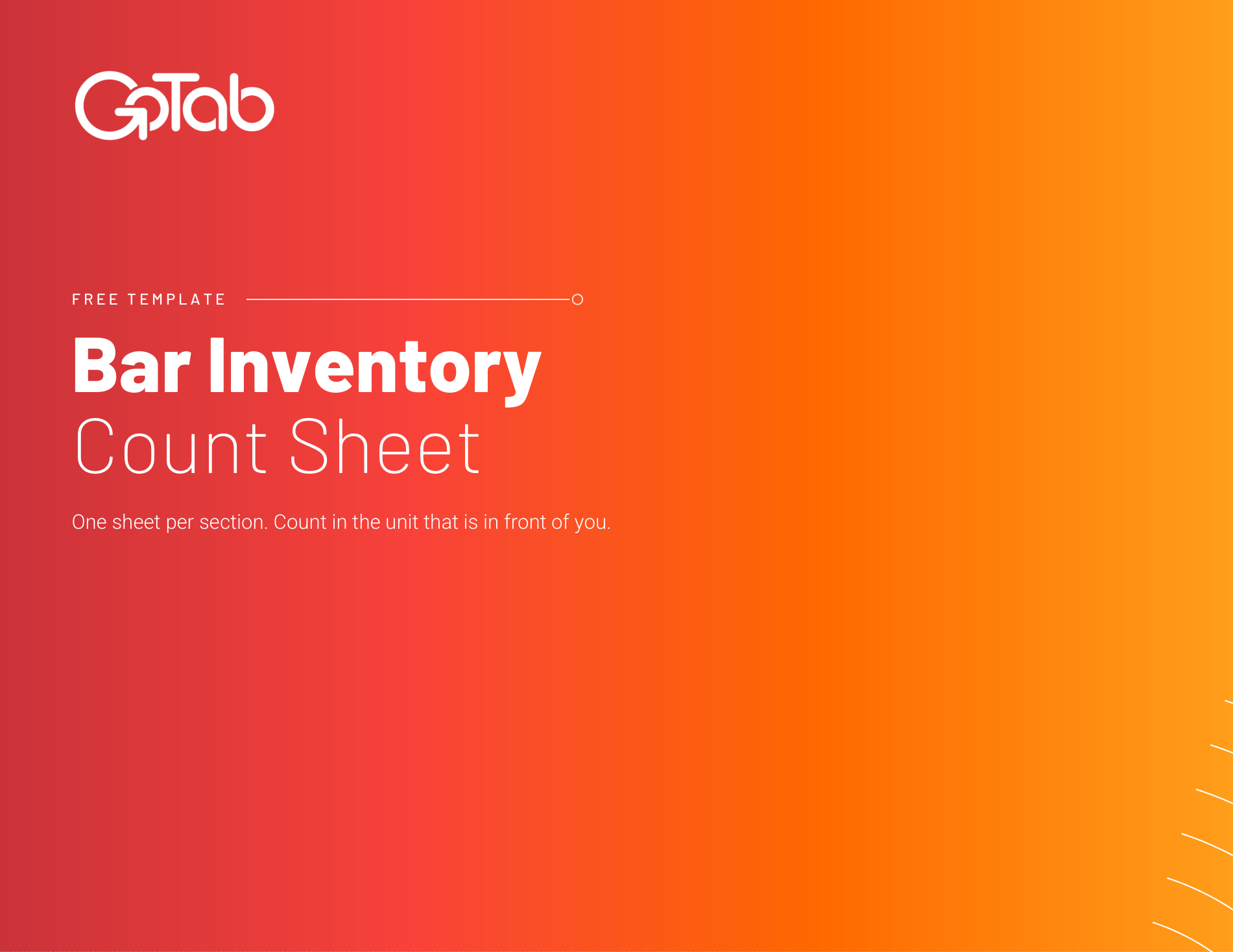 GoTab Bar Inventory Count Sheet template