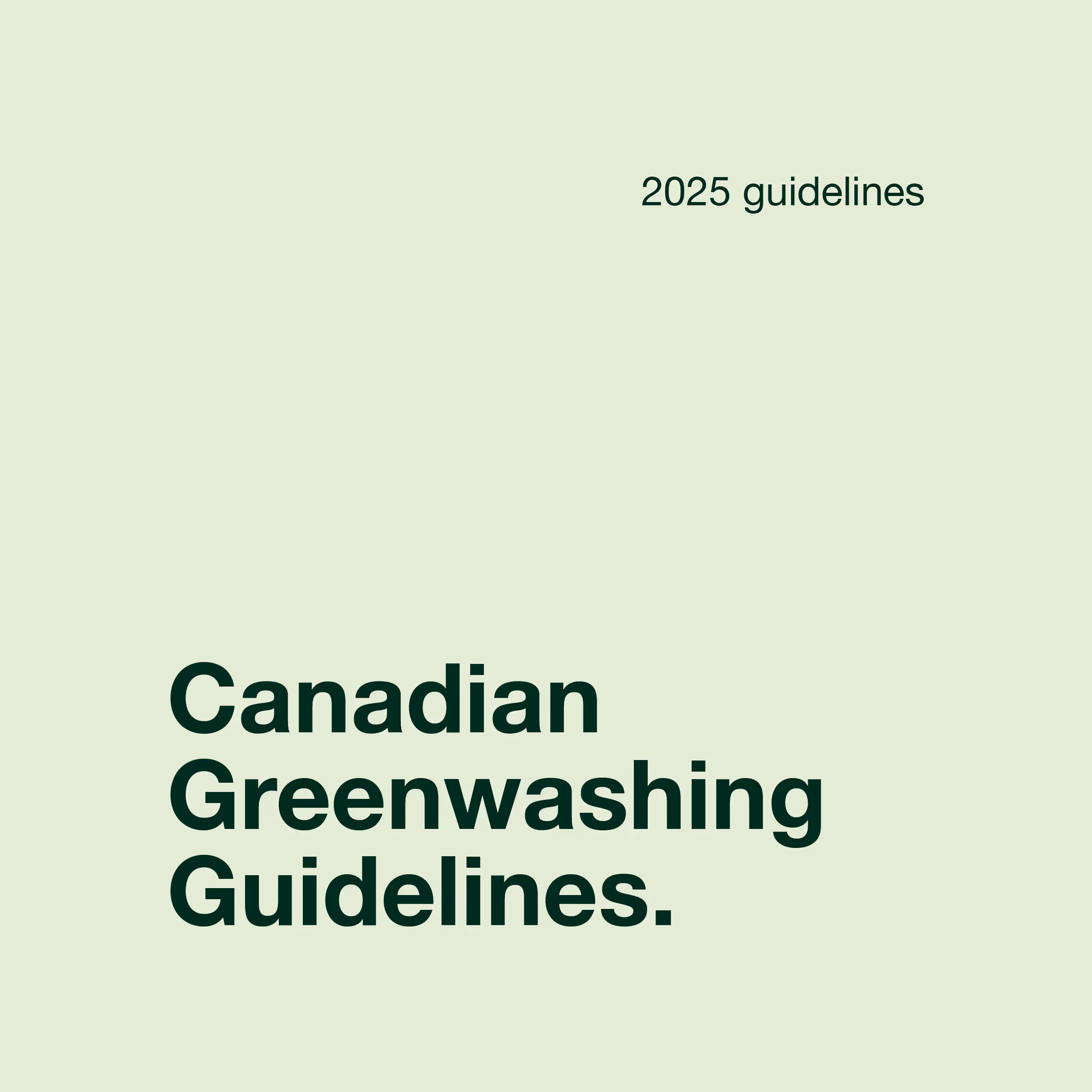 Canadian Greenwashing Guidelines