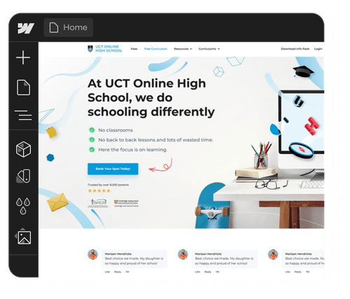 An image of the Webflow dashboard