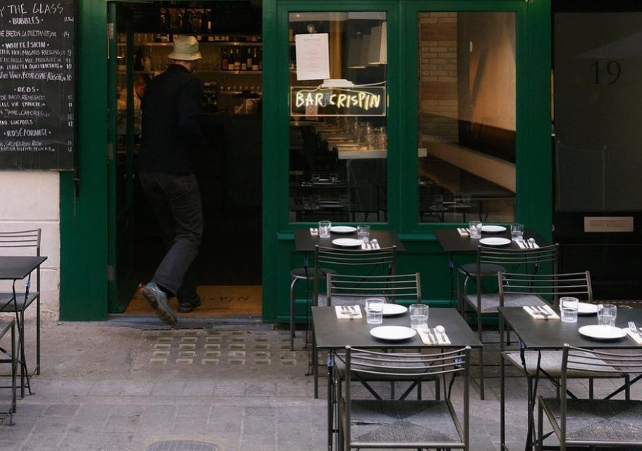 Bar Crispin Soho wine bar entrance on Kingly Street