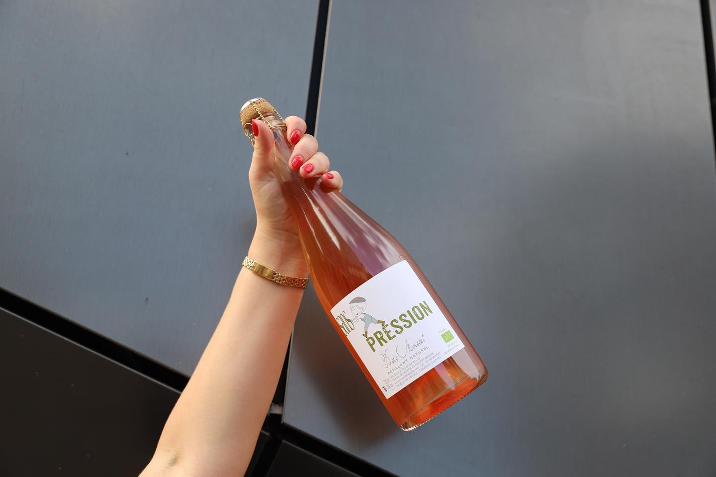 Orange wine on the bar at Bar Crispin