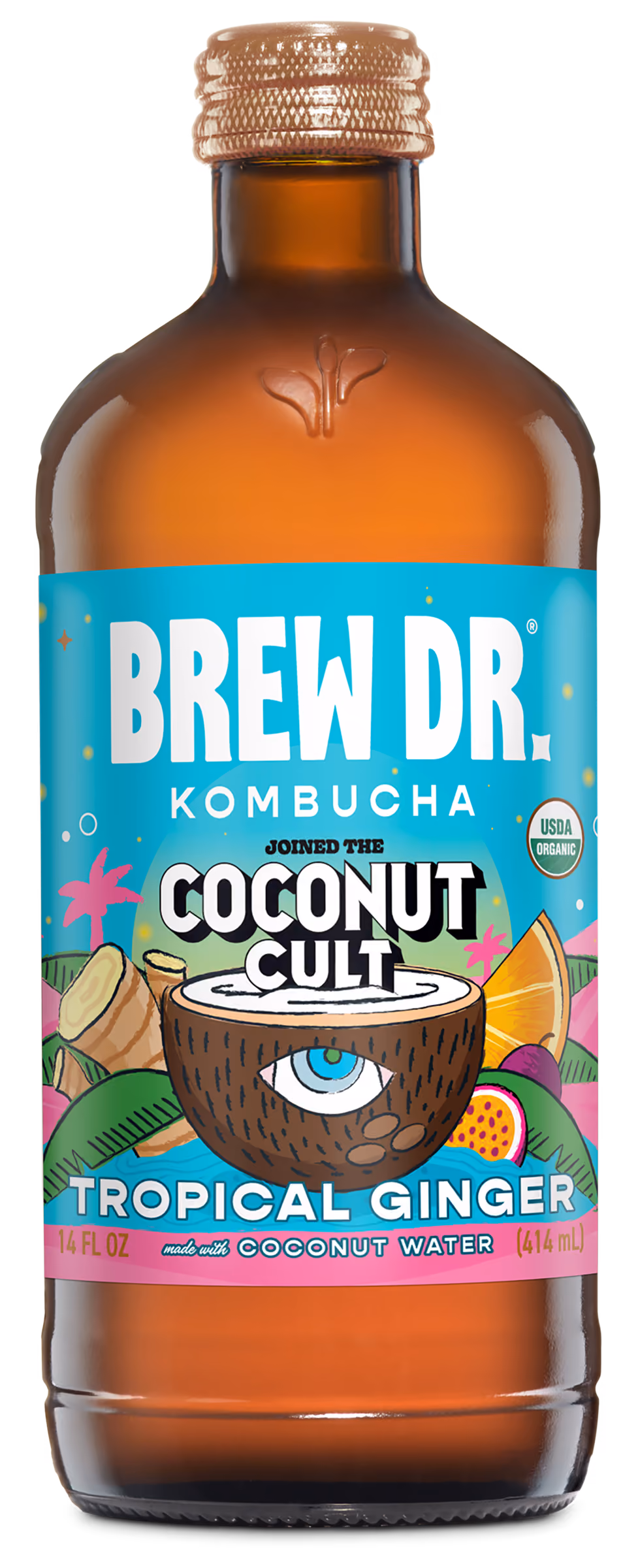 14oz Brew Dr. Kombucha Limited Release x Coconut Cult - Tropical Ginger