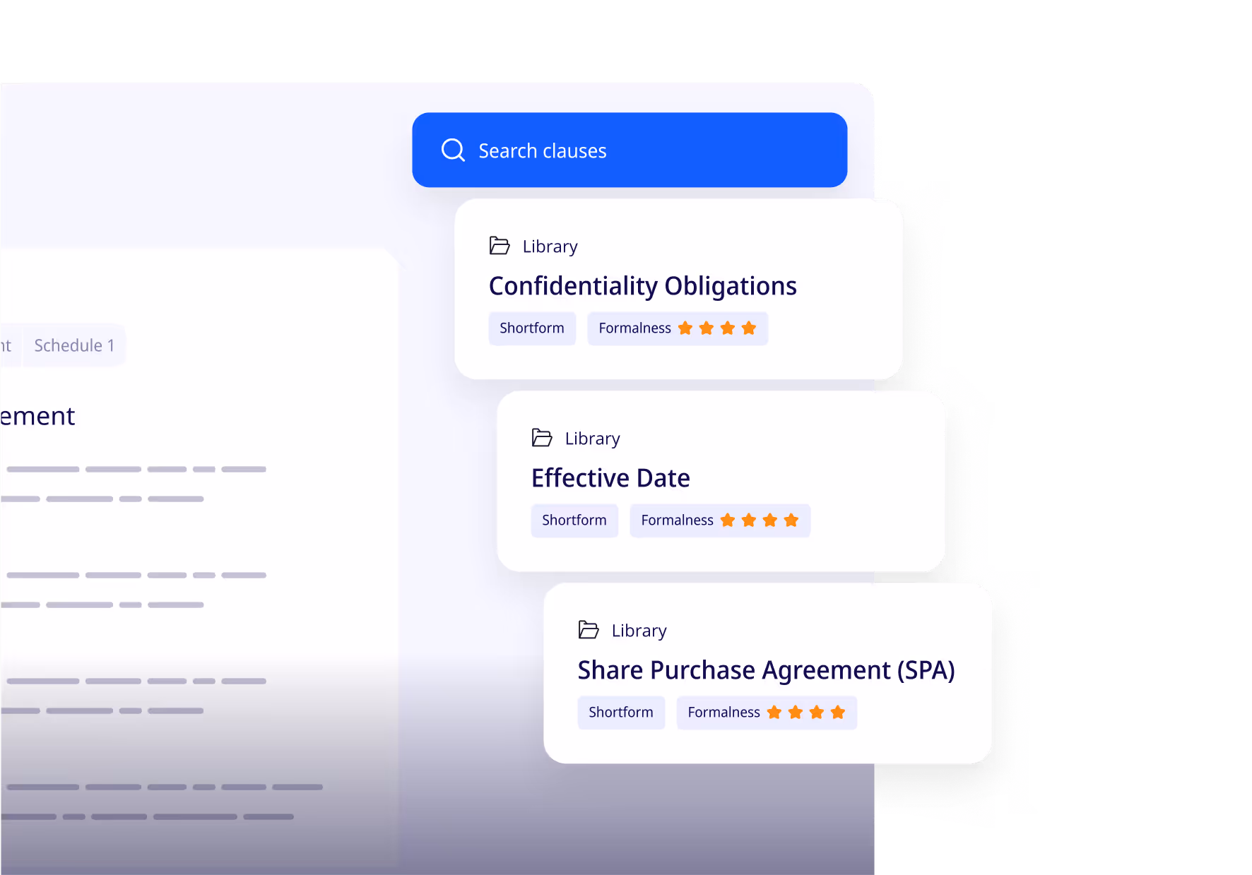 ClauseBase offering multiple vetted clauses directly within Microsoft Word.