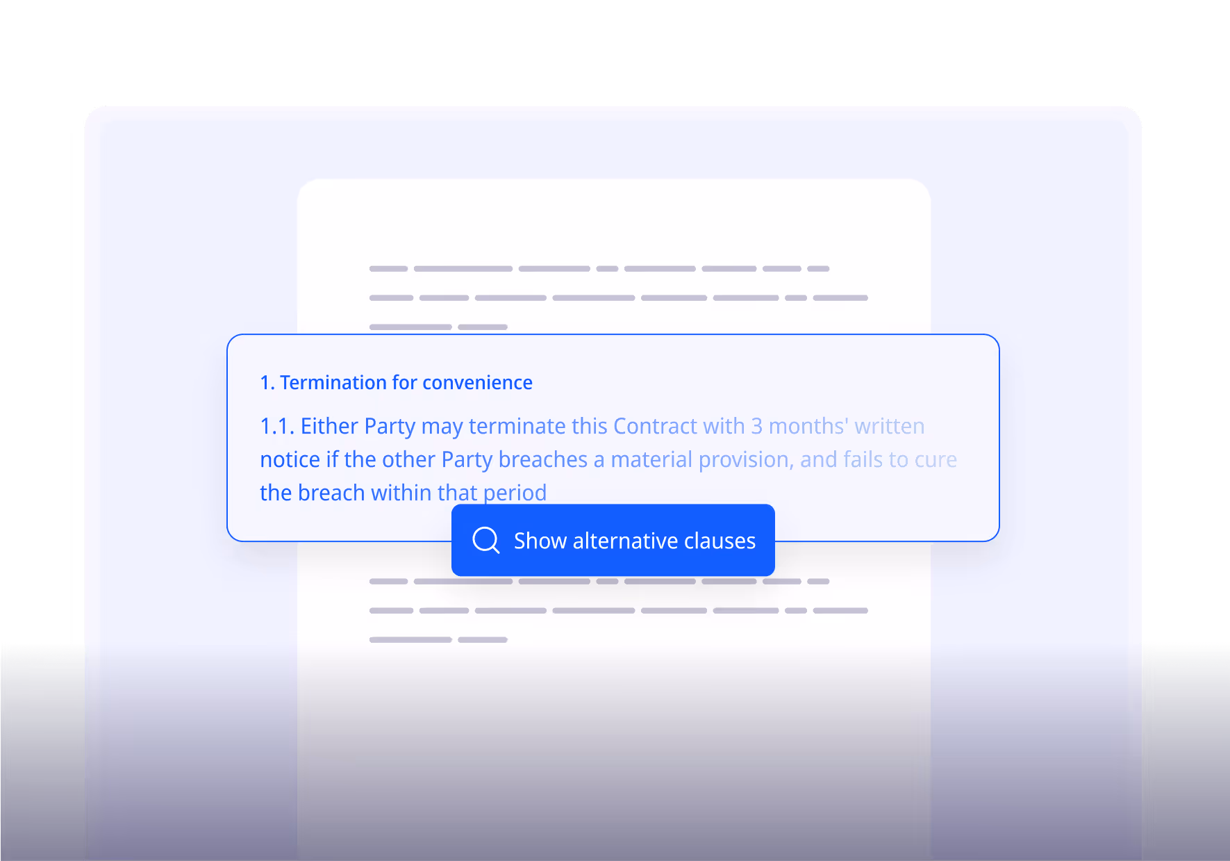 ClauseBase offering alternative clauses to replace an existing one.
