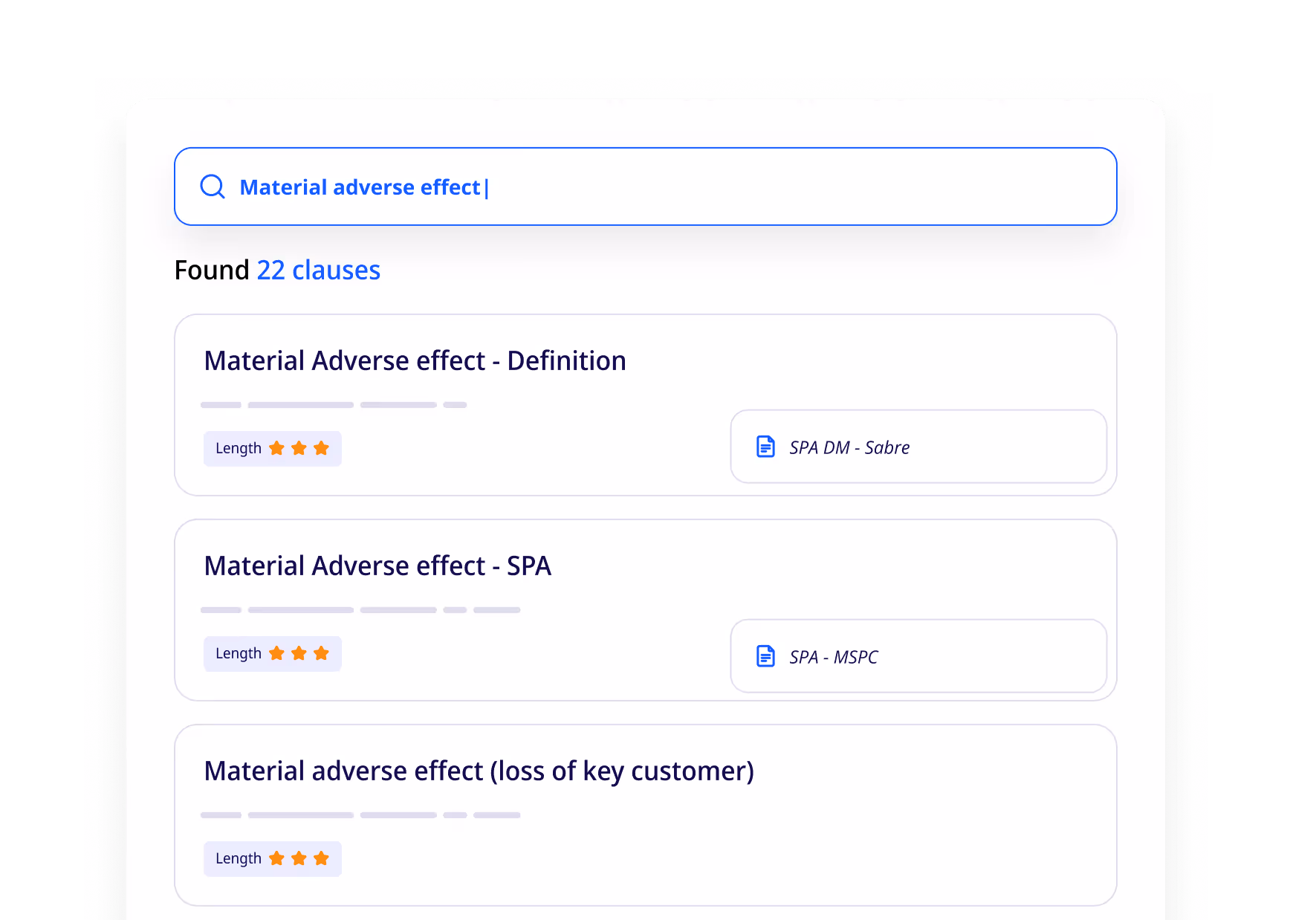ClauseBuddy opening a search bar in Microsoft Word to find specific clauses.