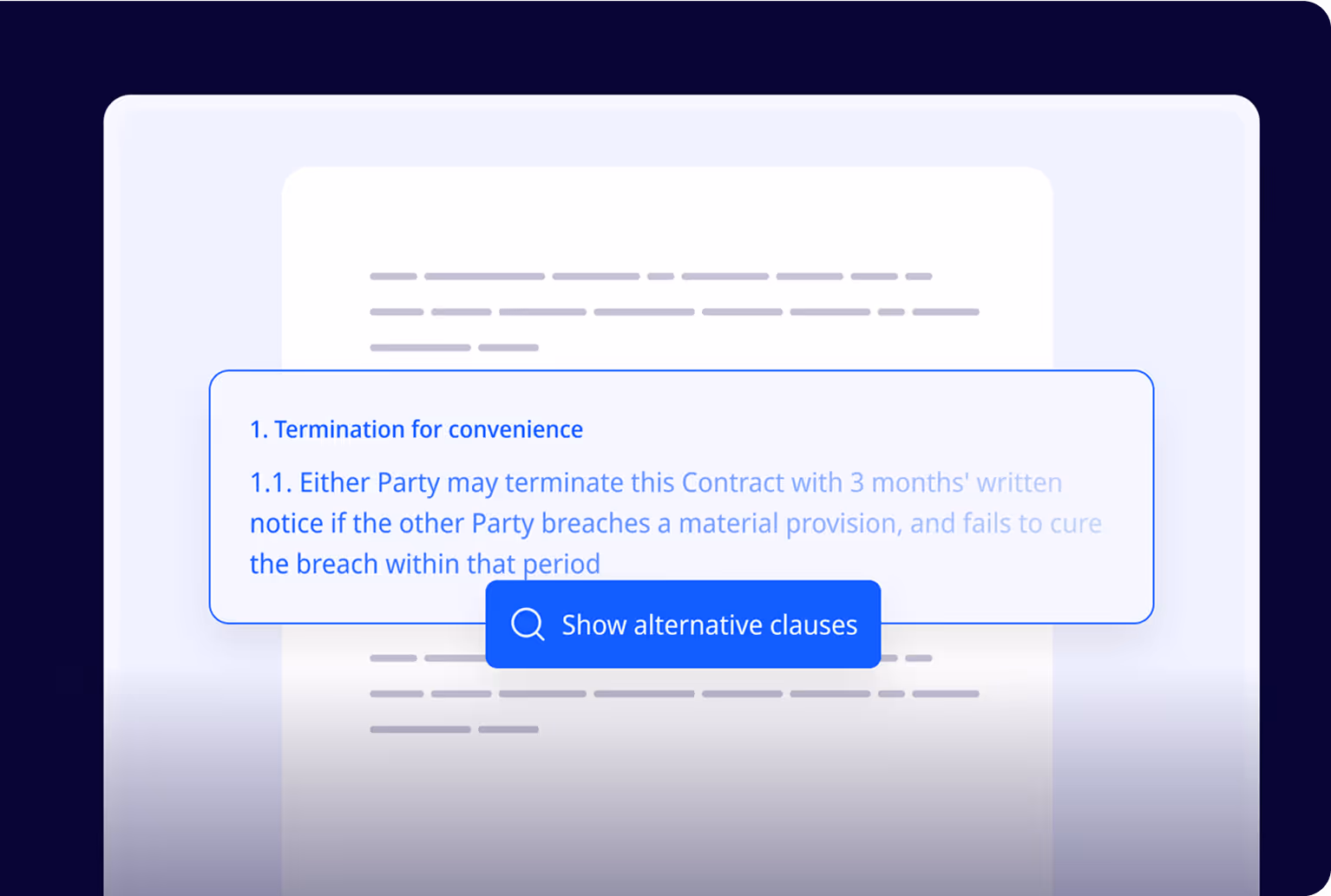 ClauseBuddy offering options to search for clauses or draft new ones using generative AI inside Microsoft Word.