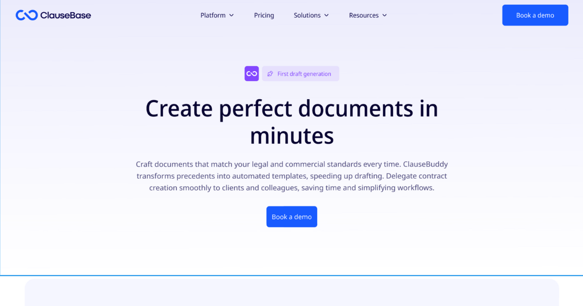 First draft generation | Create perfect legal documents in minutes