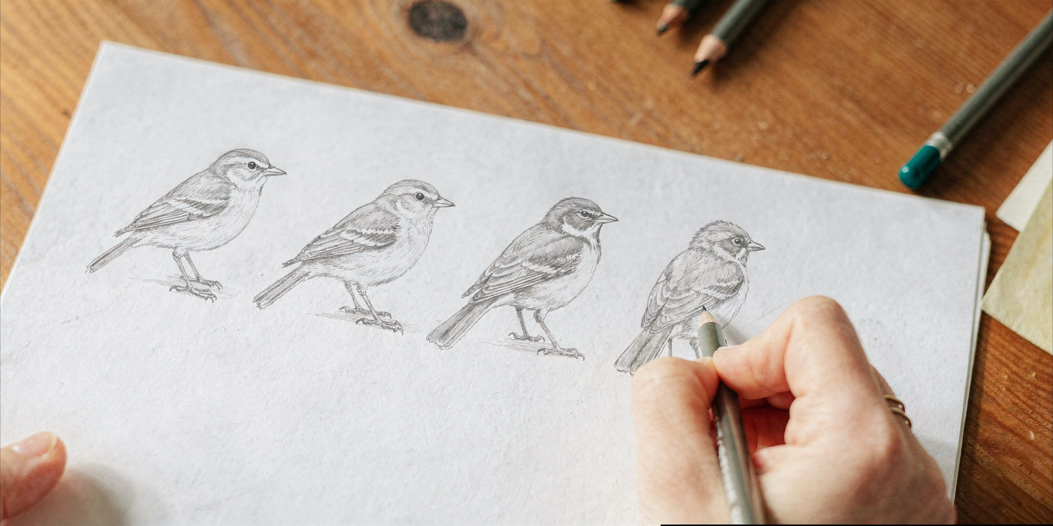 Dessiner les oiseaux - Atelier dessin Marty Hotel Bordeaux mai
