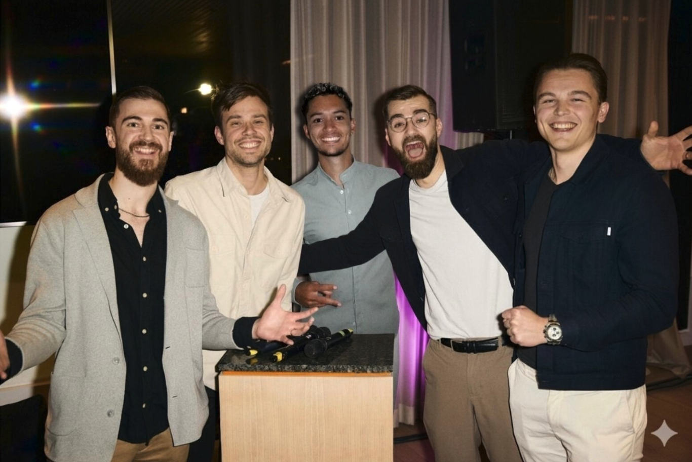 Founders Marcus Pousette, Philip Stjernstoft, Matt Bergström and Rasmus Sanne after the Lovable-hackathon win.