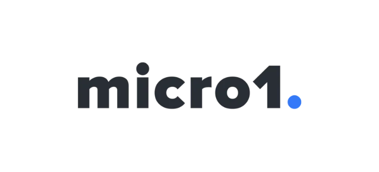 Le mot « micro1 » en caractères gras, gris foncé et sans empattement, suivi d'un point bleu vif sur fond blanc.
