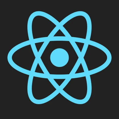 Grafisches Logo eines Atomsymbols, bestehend aus drei überlagernden blauen ovalen Umlaufbahnen um einen zentralen runden blauen Kern auf dunkelgrauem Hintergrund.