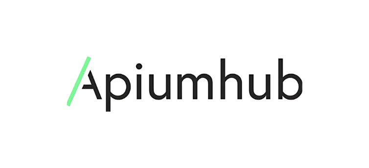 Logo Apiumhub présentant le nom de l'entreprise en noir avec une barre oblique vert clair distincte appuyée contre la lettre A.