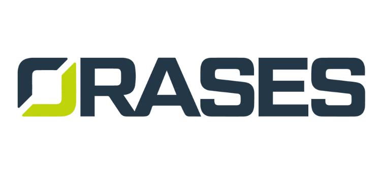 Logo Orases avec le nom de l'entreprise en texte bleu foncé gras, la lettre initiale « O » étant stylisée comme un carré brisé avec un coin inférieur droit vert lime.