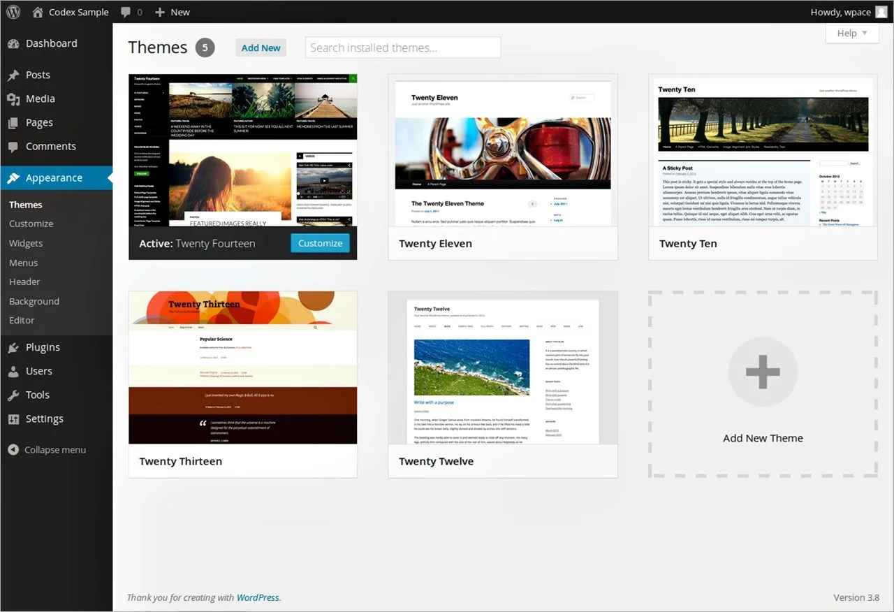 The WordPress Dashboard