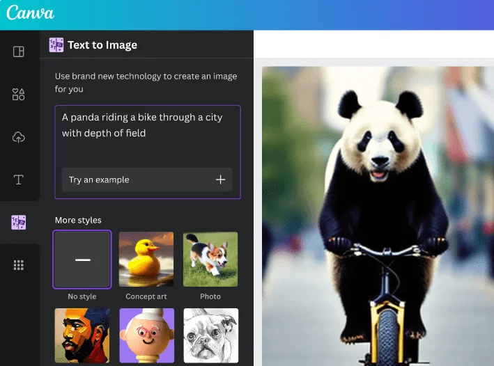 Canva web page