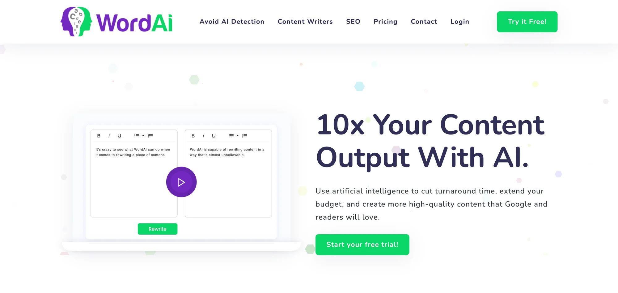 WordAi homepage