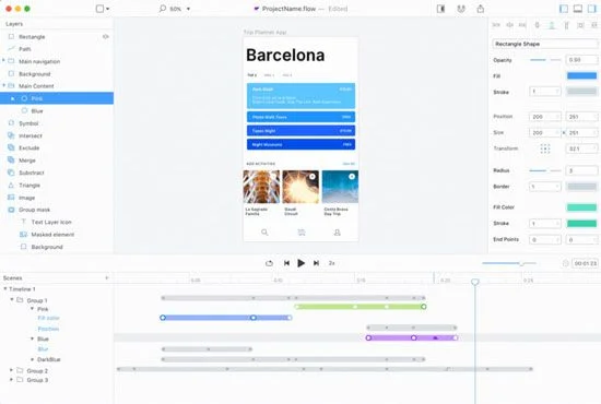 Example of animation tool