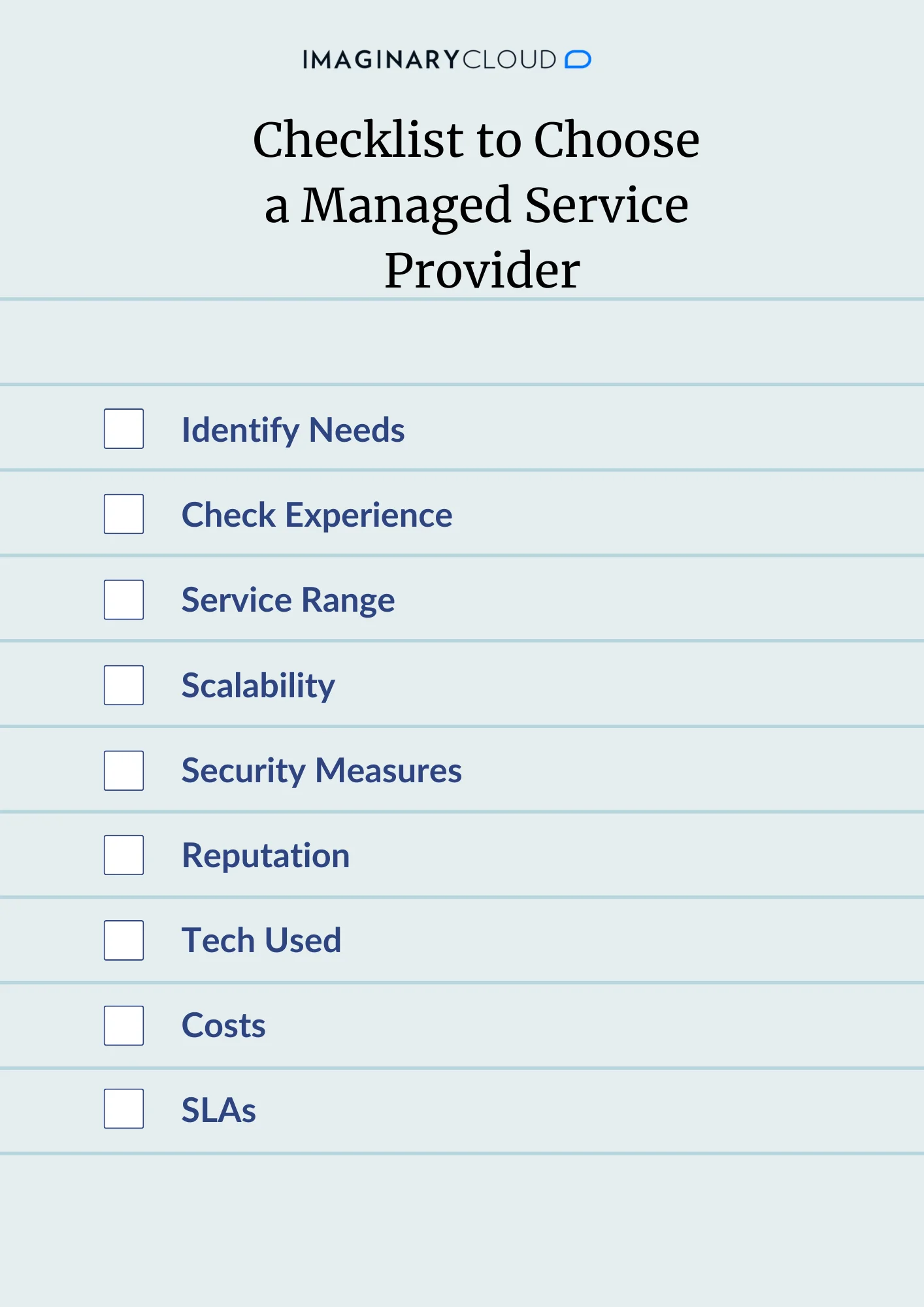 Checklist to Choose a Managed Service Provider
