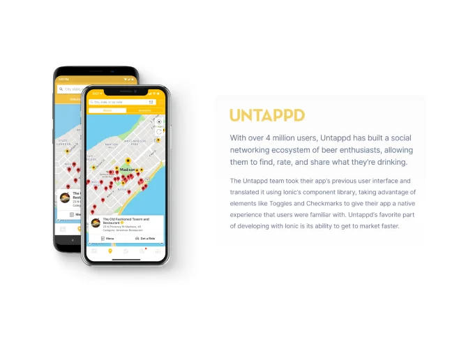 Untappd app, built with Ionic
