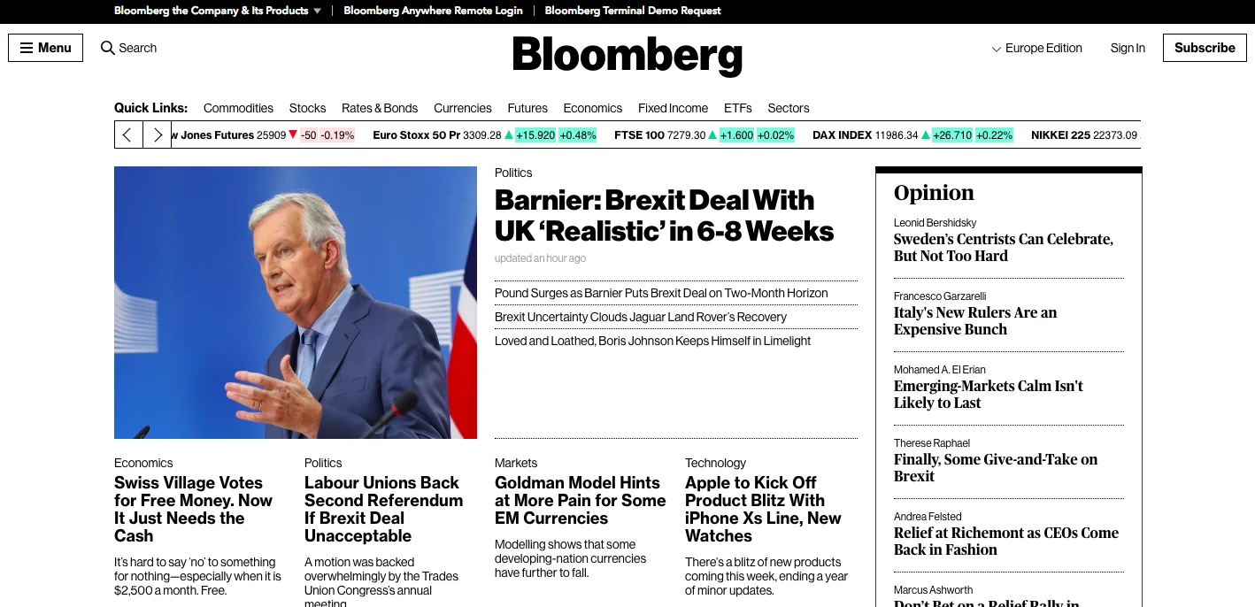 Bloomberg Website (2018)