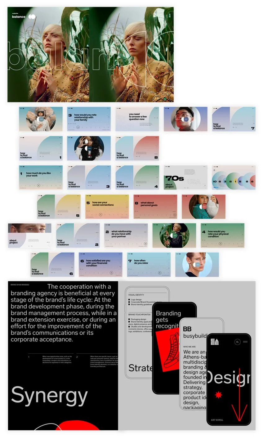 Screens showing the usage of larger fonts