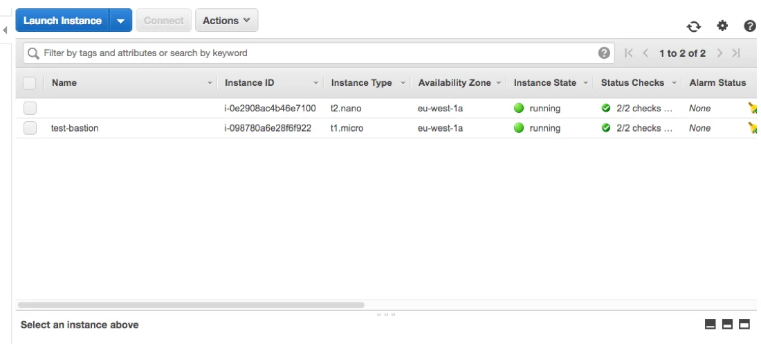 Launch instance