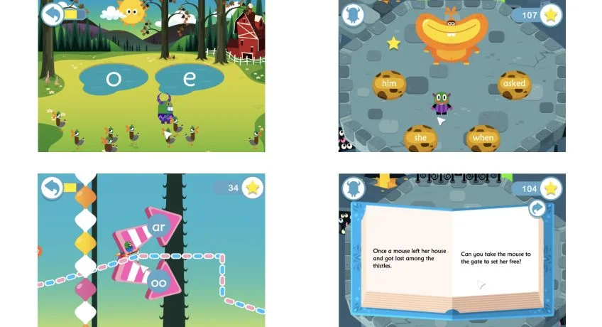 Interface of “Teach your monster how to read” app