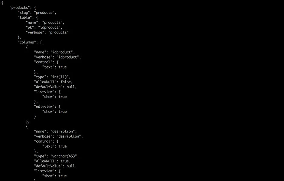 Express Admin settings.json configurations