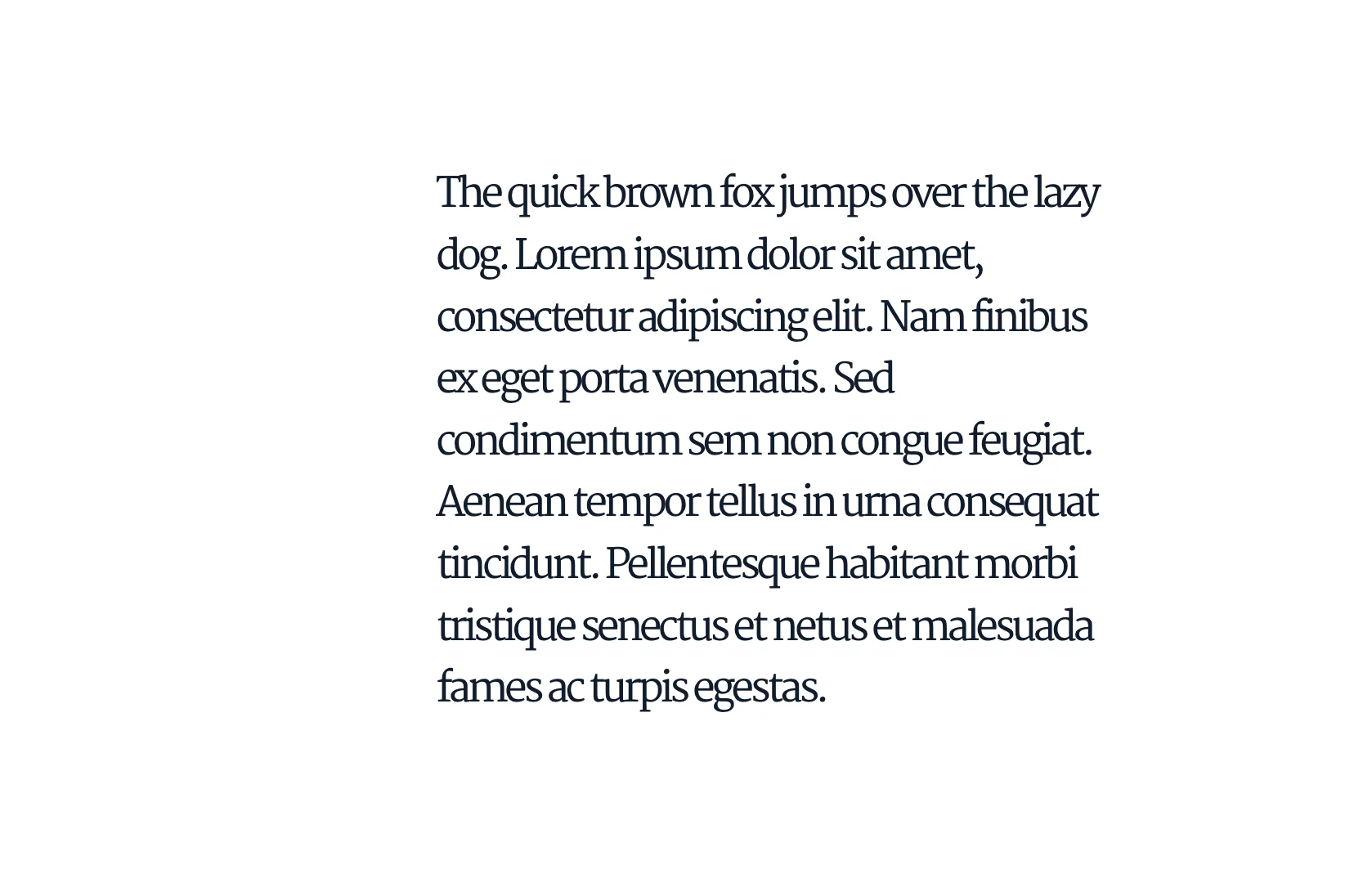 Character Spacing Example