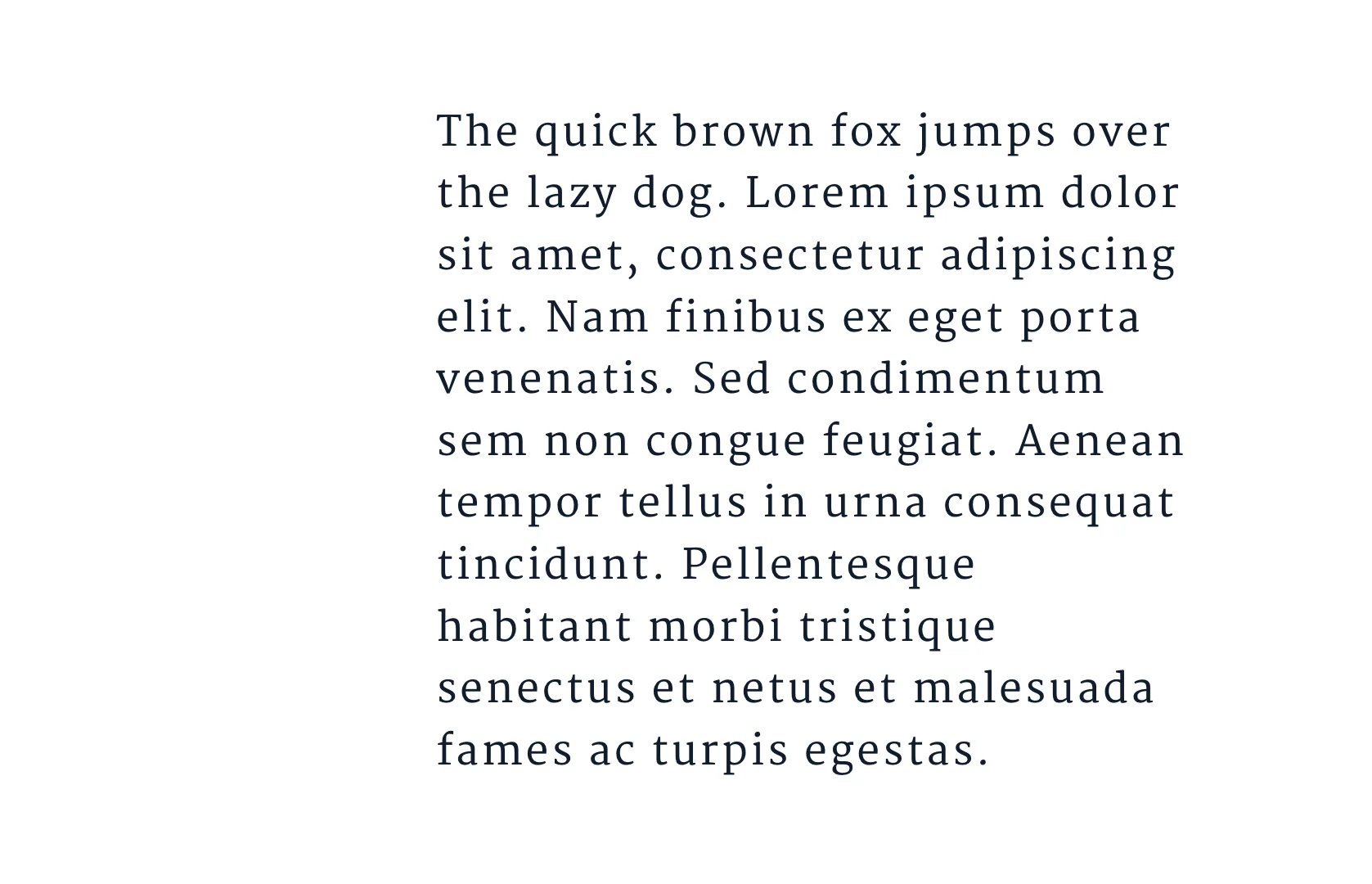 Character Spacing Example