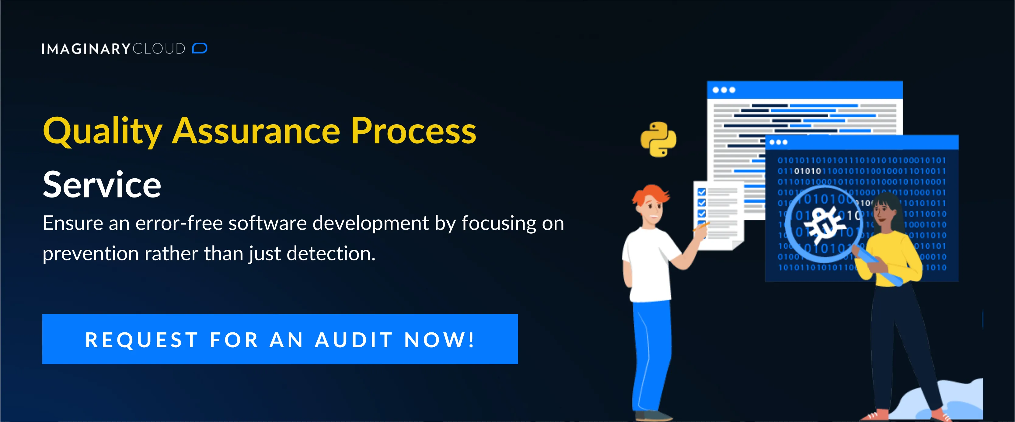 Quality Assurance Process Service call-to-action