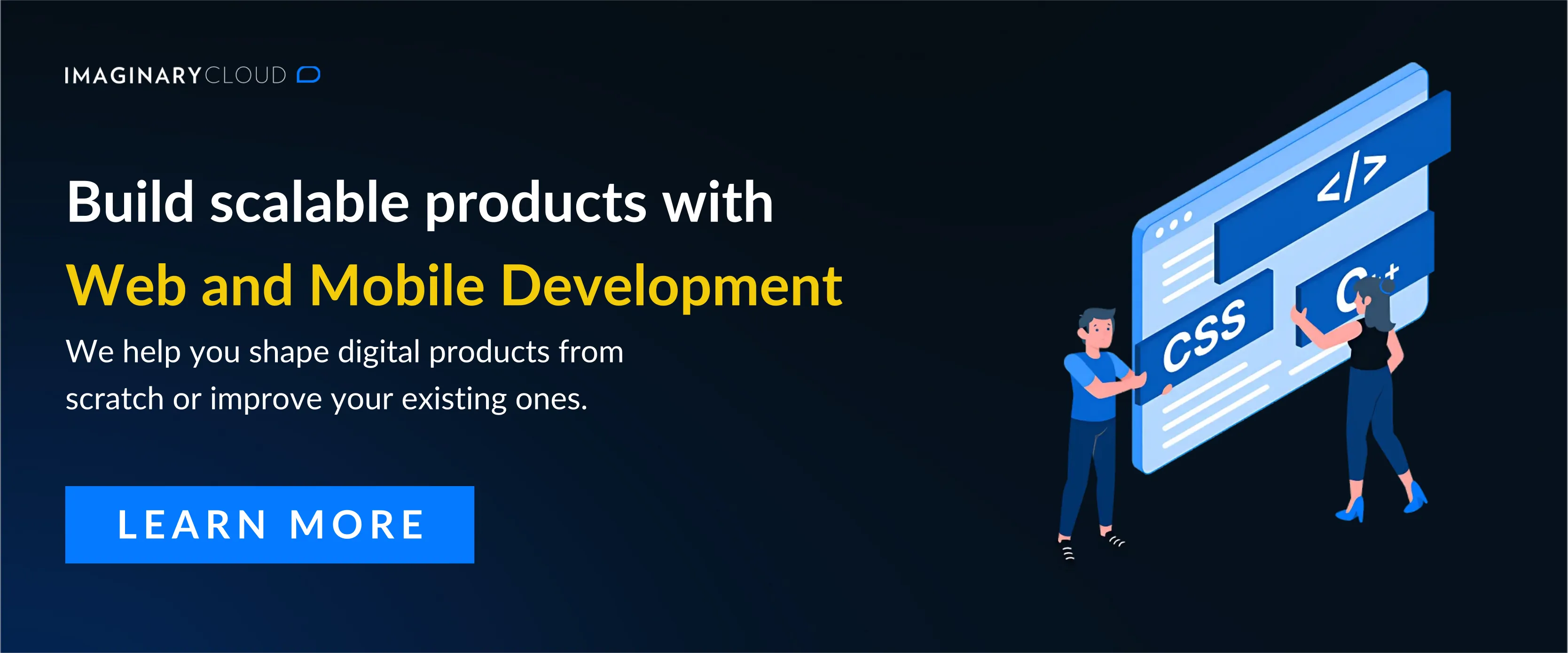 Build scalable products with Web and Mobile Development call-to-action