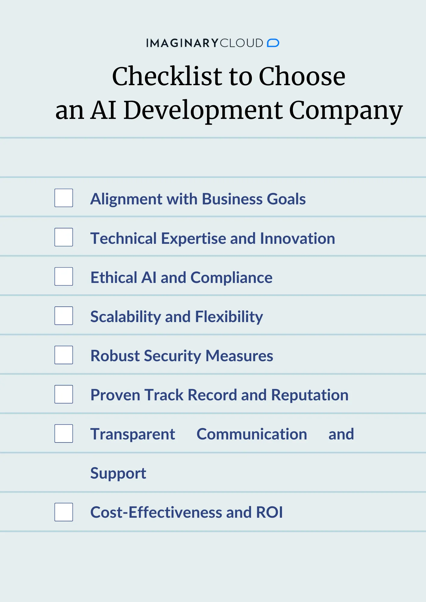 Checklist to choose an AI Development Company