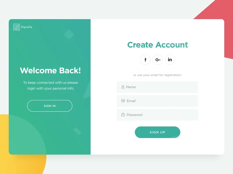 Diprella's login page