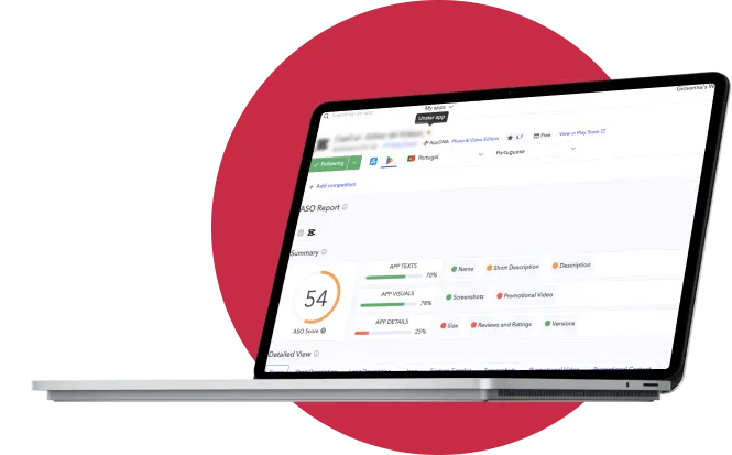 AppTweak's project screen