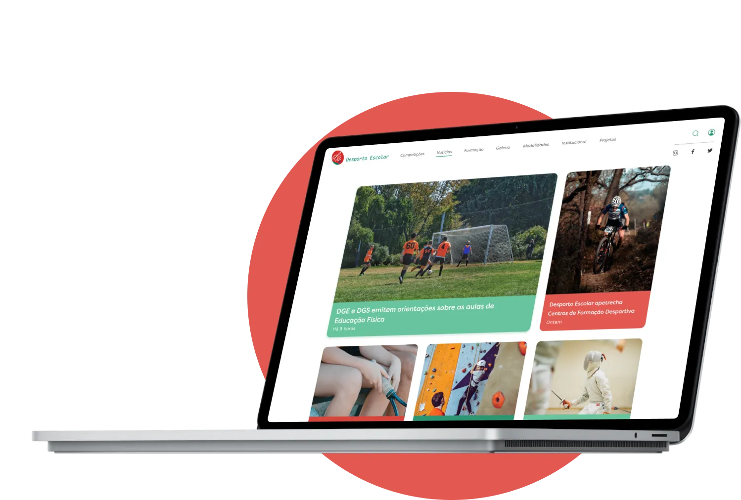 Desporto Escolar project screen