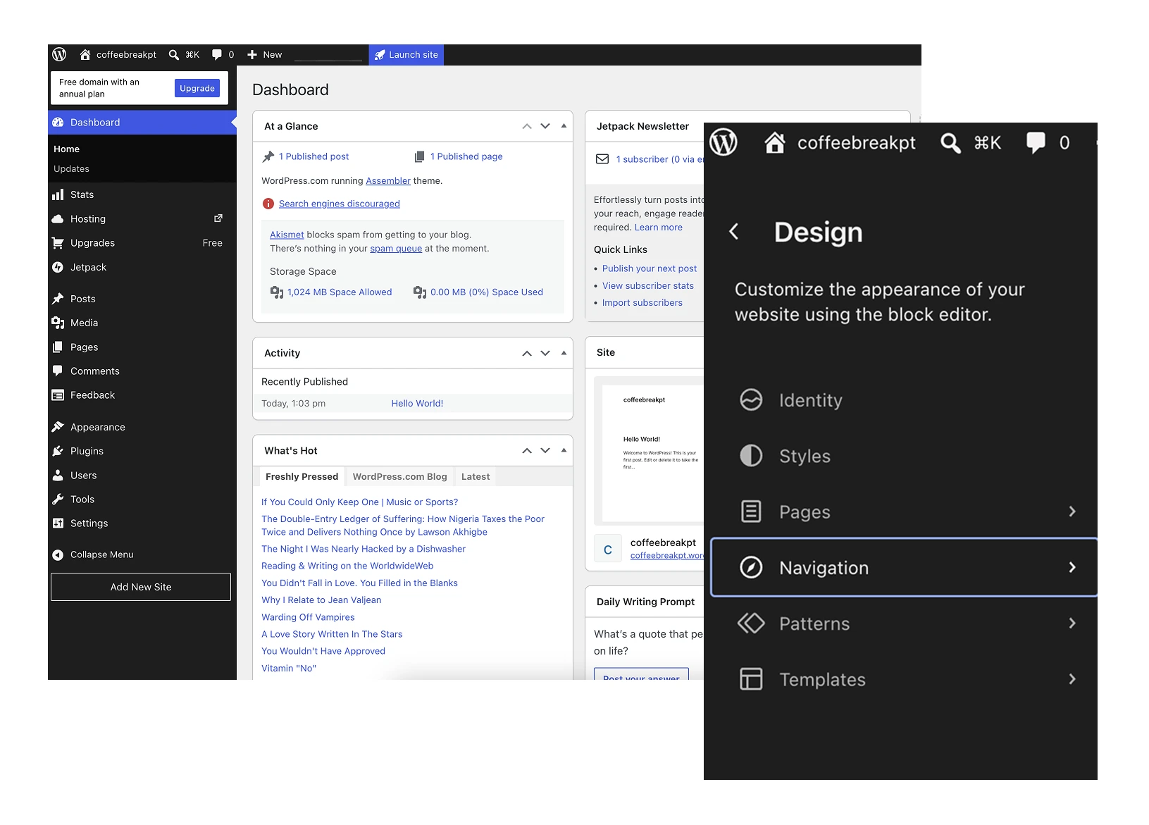 Webflow Designer interface displaying visual canvas and styling menus for a Webflow vs WordPress comparison.