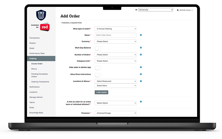 Red Card app dashboard screen