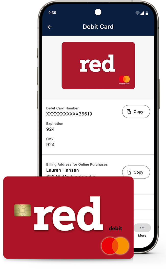 Red Card app with debit card